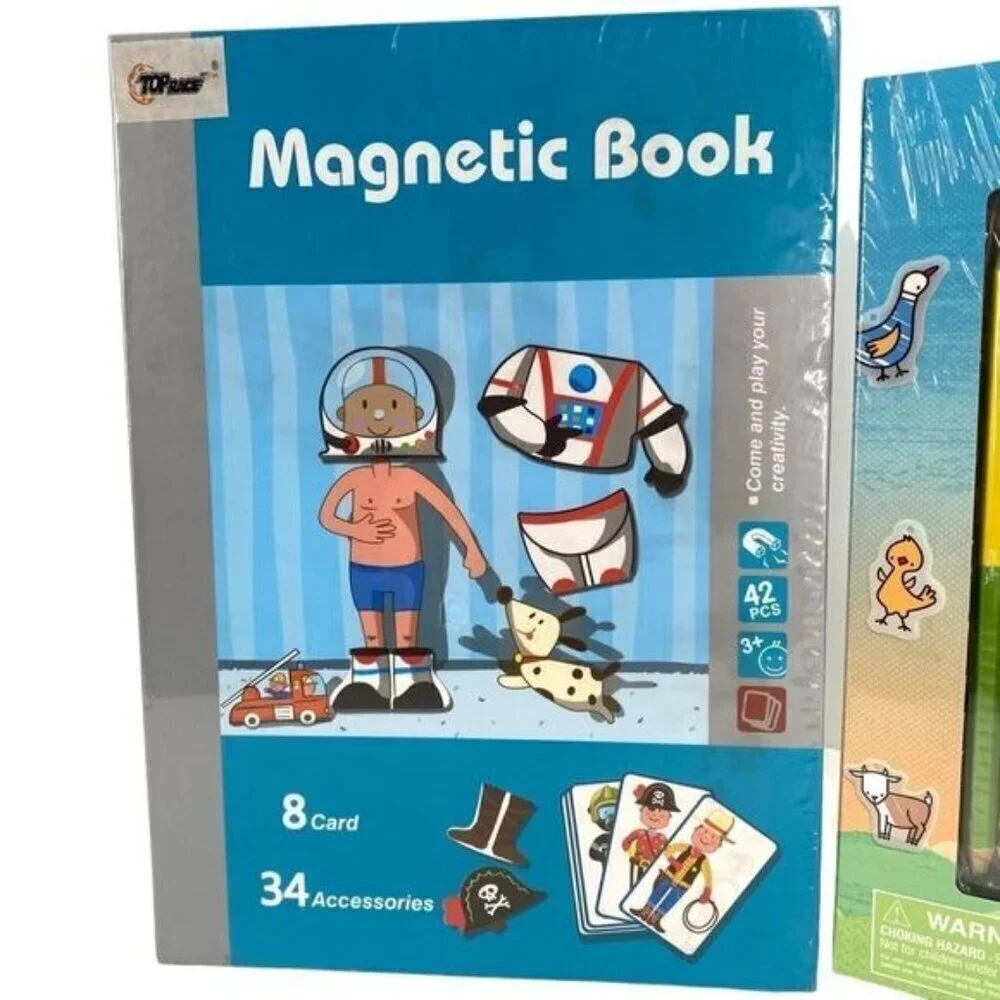 Magnetic Book and Farm Animals Shrinkies Activity Sets New